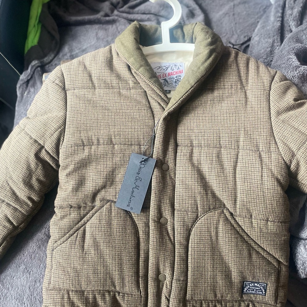 Deus Ex Machina Tan Houndstooth Jacket